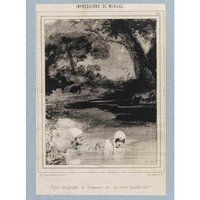 Paul Gavarni, Impressions of Ménage, Plate 29, Mid-19th Century, Lithograph For Sale - Image 3 of 3