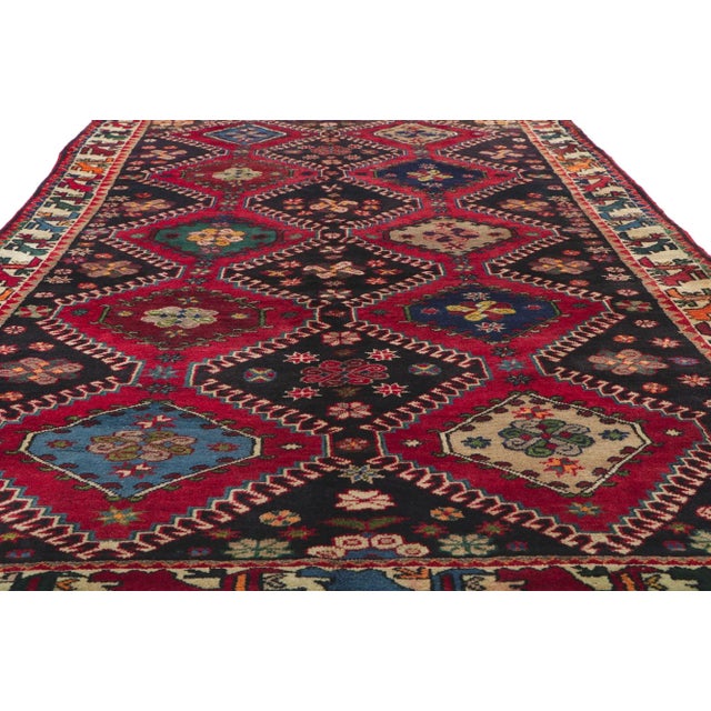 Tribal Vintage Persian Shiraz Rug - 05'02 X 09'11. For Sale - Image 3 of 11