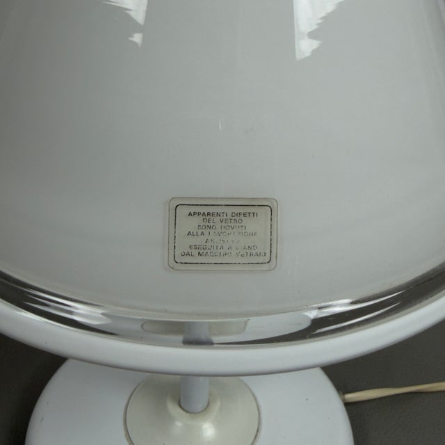 Mushroom Table Lamp in Murano Glass and White Metal, 1970s For Sale - Image 10 of 13