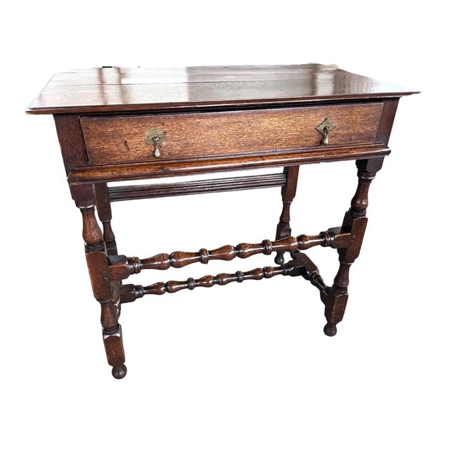 Early 18th Century Jacobean Side Table, Hand-Carved Oak, England For Sale - Image 10 of 12