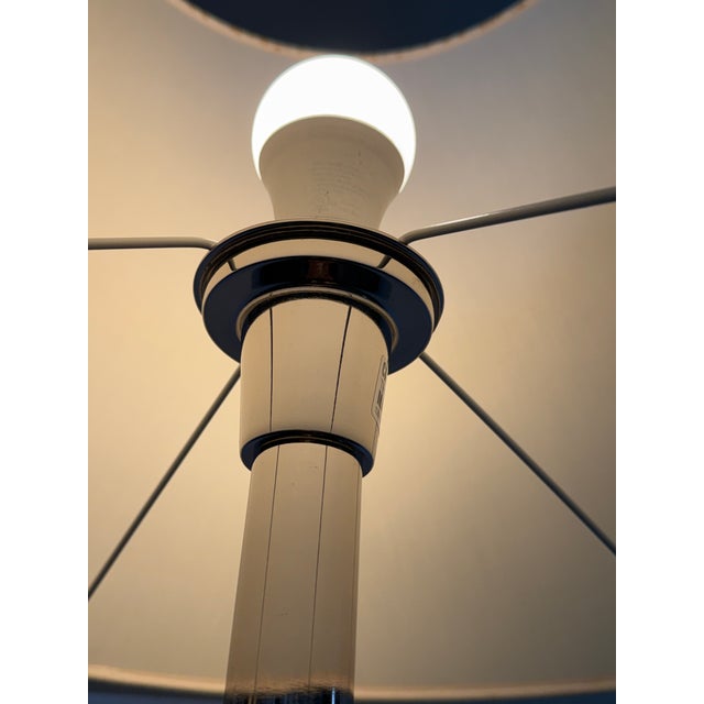 Chrome Plated Traditional Floor Lamp With Drum Shade For Sale - Image 11 of 12
