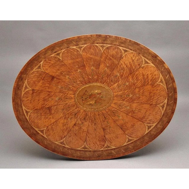 Wood Antique Inlaid Satinwood Table, 1880 For Sale - Image 7 of 9