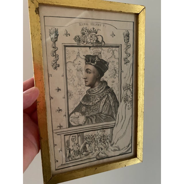 Black "King Henry V" Georgian Profile Portrait Print For Sale - Image 8 of 13
