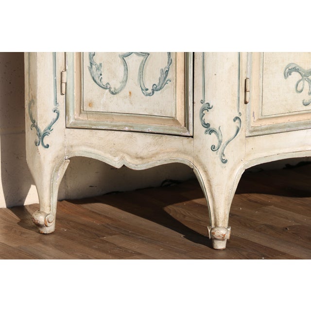 Vintage Hand-Painted Faux Marble Sideboard Buffet Cabinet | Italian Provincial Style | C. 1940s For Sale In Los Angeles - Image 6 of 18