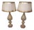 Vintage Opaline and Gold Murano Lamps With Lucite Bases - a Pair For Sale