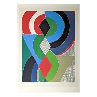 Sonia Delaunay, Colorful Abstraction, 1970s, Lithograph For Sale