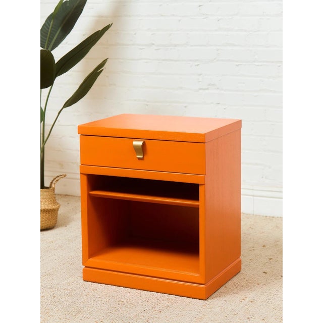 Orange Pair of Vintage Nightstands For Sale - Image 4 of 8
