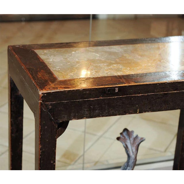 Chinese 1720s Chinese Lacquered Elm and Stone Wine Table For Sale - Image 3 of 6