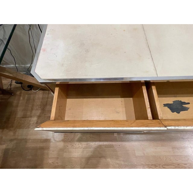 Art Deco Parchment Covered Desk from Primavera, France, 1930s For Sale - Image 3 of 15