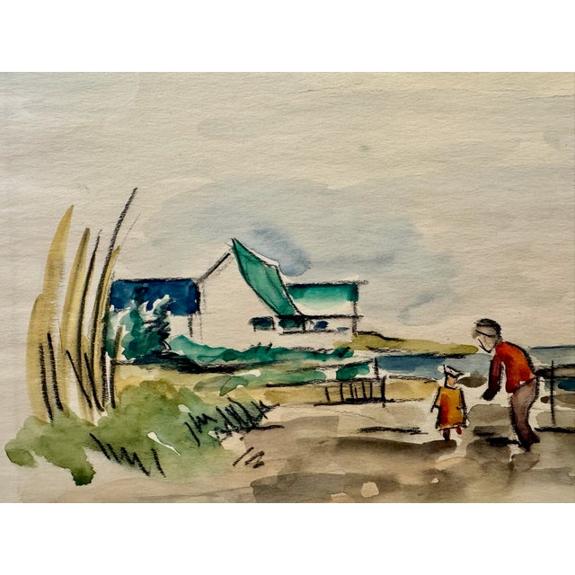 Original watercolor on paper by Henry Emil Salloch, also known as Heinz Emil Salloch, the German-born American artist and...