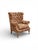 Wood Large Scale Victorian English Ralph Lauren Style Tufted Wingback Chair For Sale - Image 7 of 7