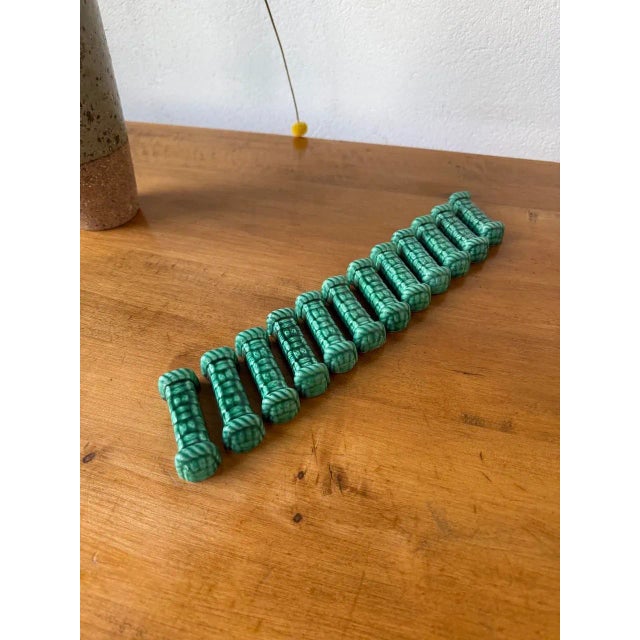 Vallauris Green Ceramic Knife Holders, 1960s, Set of 12 For Sale - Image 13 of 13
