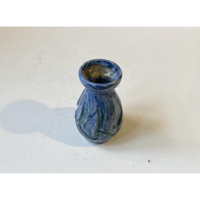 1920s Art Nouveau Pottery Vase of Glazed Ceramics from Møller & Bøgely, Denmark, 1920s For Sale - Image 5 of 9