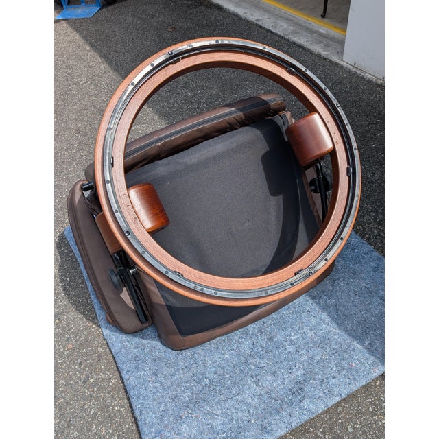 Brown Vintage Ekornes Stressless Brown Leather Recliner and Ottoman Norway For Sale - Image 8 of 17