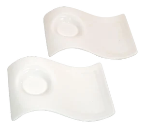 Villeroy & Boch Contemporary New Wave Caffe White Espresso 2 Saucers Severer Serving Dishes
