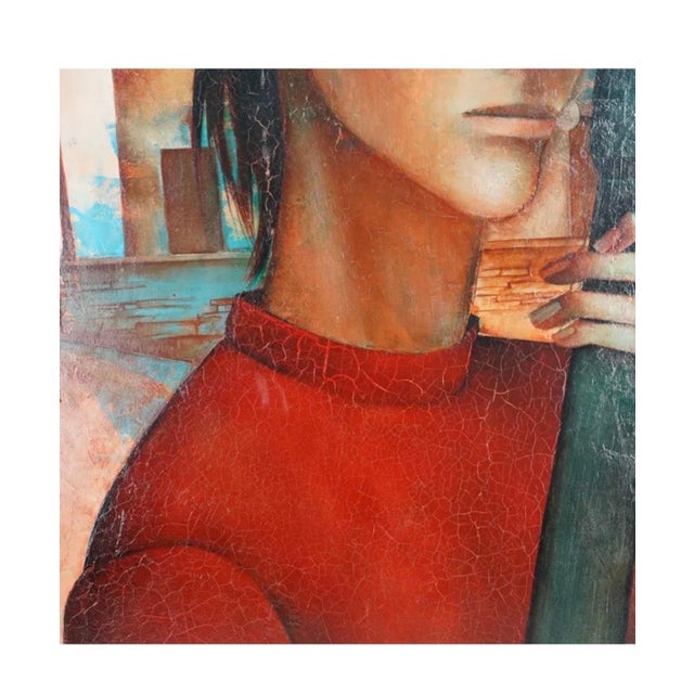 Surrealism Pierre Henry, Large Surrealist French Expressionist Oil Painting Moody Boys Pierre Henry, c. 20th century For Sale - Image 3 of 14