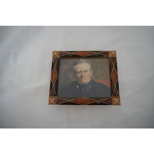 Crystal & Enamel Rust Colored Jay Strongwater Frame For Sale - Image 4 of 10