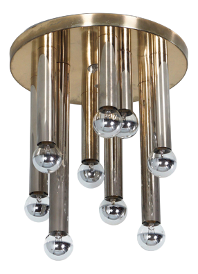 Brass Model 2165 Ceiling Lamp by S.A. Boulanger, 1970s