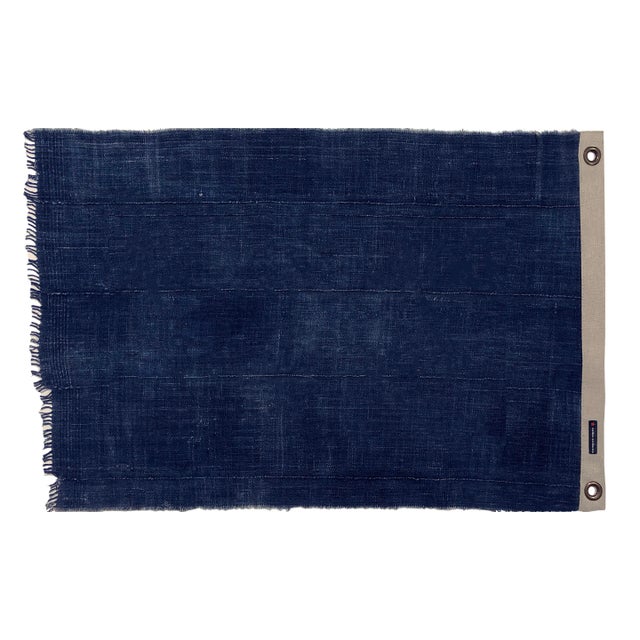 Vintage Style Cotton Indigo Flag, Don't Give Up the Ship For Sale - Image 4 of 4