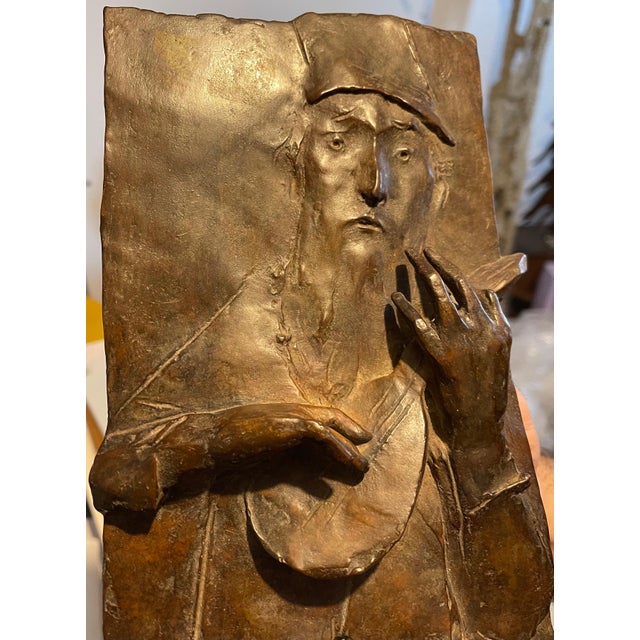 David Aronson, Bronze Sculpture Relief Troubadour Figurative American Modernist David Aronson For Sale - Image 11 of 11
