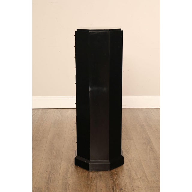 Maitland Smith Black Lacquered Octagonal Jewelry or Lingerie Chest Chest For Sale - Image 16 of 18
