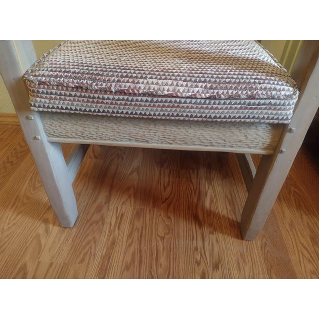 Late 20th Century Ernest Thompson Santa Fe Style - Southwest Carved Wood Armchair With Sunburst Back For Sale - Image 11 of 13