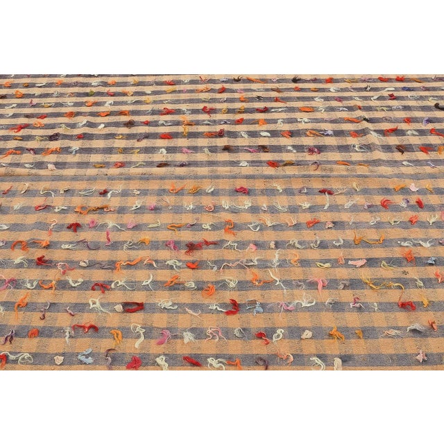 Mid 20th Century Decorative Vintage Turkish Kilim Rug For Sale - Image 4 of 7