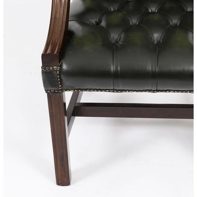 Vintage English Green Gainsborough Leather Desk Chairs, Set of 2 For Sale - Image 12 of 15