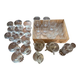 Vintage Bubble Glass Dinnerware Set & Entertaining - 99 pcs For Sale