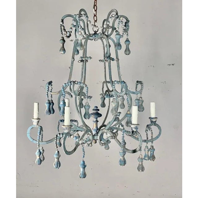 Livorno Wood Beaded Chandelier by Miamar Home For Sale - Image 12 of 12