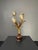 Mid-Century Hollywood Regency Italian Gilt Tole Four-Light Tulip Table Lamp on Turned Wood Base, 1960s For Sale - Image 9 of 17