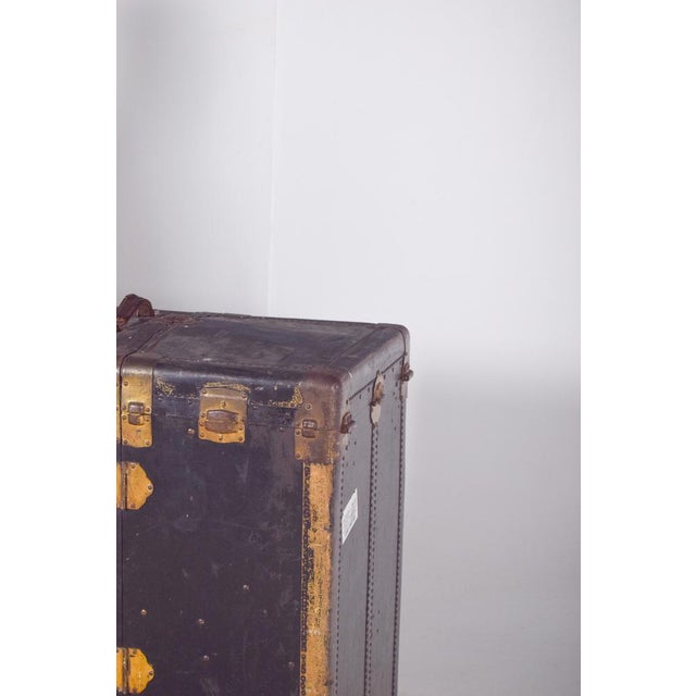 Antique Holdall Covered in Black Leather, 1890s For Sale - Image 3 of 18