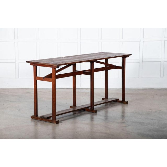 Wood 19th Century French Convent Pine Hall Console Table For Sale - Image 7 of 16