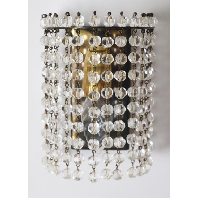 Brass Wall Lamp with Crystal Beads from Bakalowits & Söhne, Austria, 1960s For Sale - Image 12 of 16