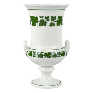 Porcelain Vine-Leaf Pattern Vase on Foot from Meissen, 1992 For Sale