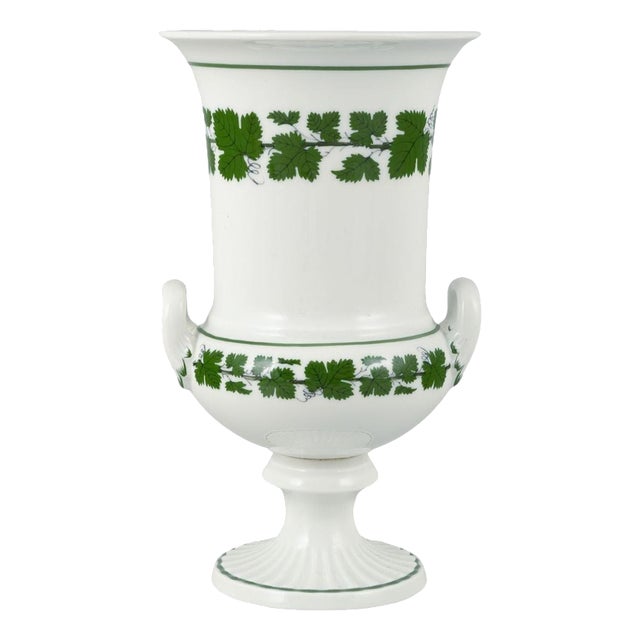 Porcelain Vine-Leaf Pattern Vase on Foot from Meissen, 1992 For Sale