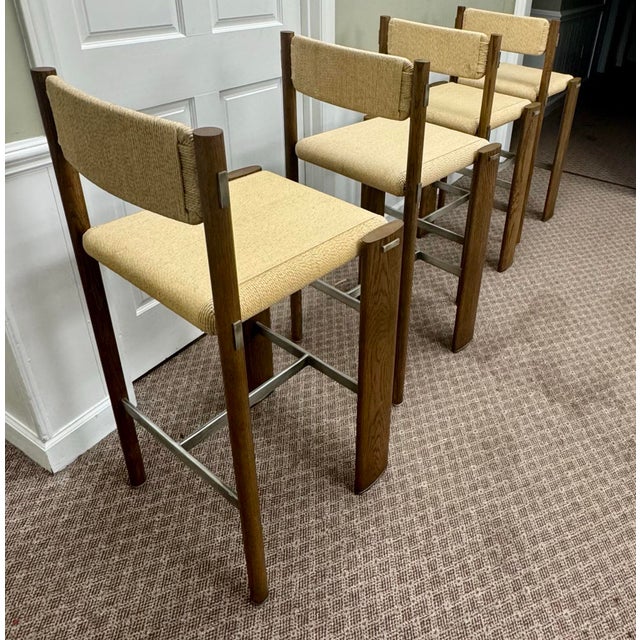 Marmol Radziner for Baker / McGuire Nichols Woven Bar Stool, Set of 4 For Sale In Greenville, SC - Image 6 of 12
