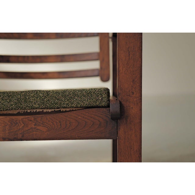 Mid-Century Modern French Modernist Reconstruction Oak Armchairs, 1940s, Set of 2 For Sale - Image 3 of 16
