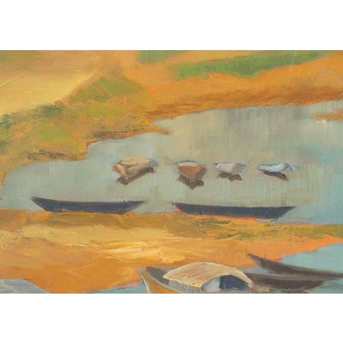 Evelyne Luez, Landscape, 20th Century, Oil on Canvas For Sale - Image 4 of 7