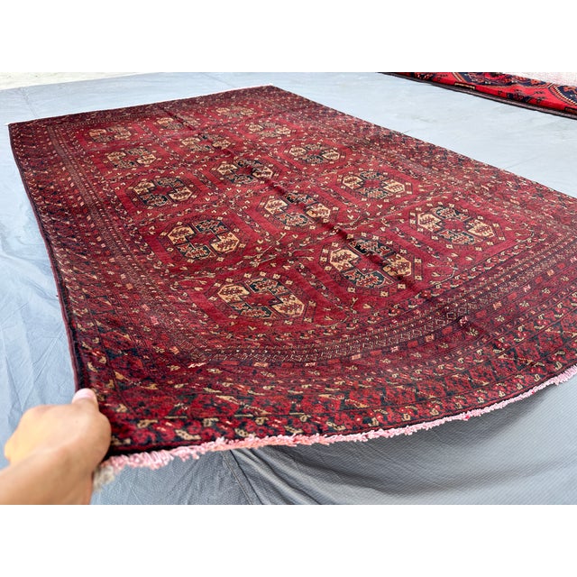 Tribal Red Mauri Bokhara Hand-Knotted Wool Rug - 8'8" X 5'6" For Sale - Image 3 of 13