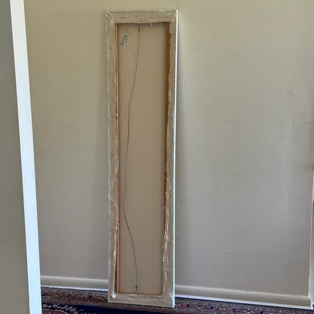 Large Original Vintage 1980s Oil on Canvas Pastel Colored Horizontal Painting #2 For Sale - Image 9 of 11