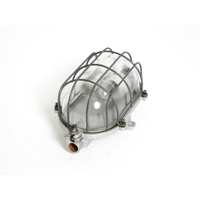 Large Vintage Factory Lamp in Cast Aluminum and Glass, 1950s For Sale - Image 9 of 18
