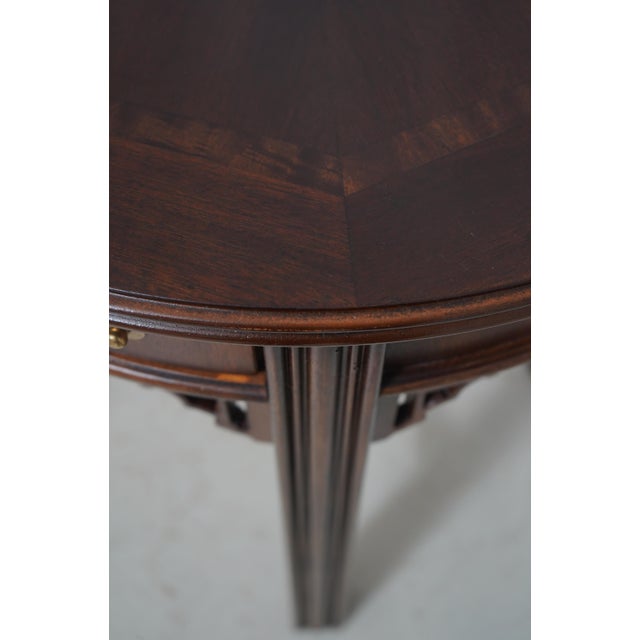 Lane Mahogany Chinese Chippendale Round Lamp Table For Sale - Image 9 of 12