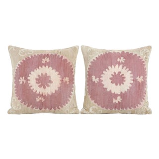 Uzbek Suzani Pillow Cover 23'' X 25'' - Set of Two For Sale