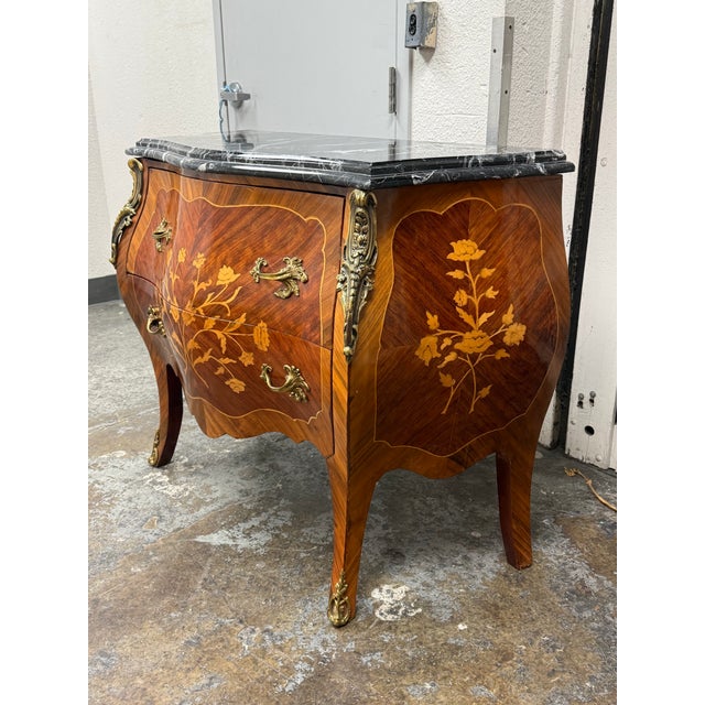French Louis XV Style French Bombe Commode, Vintage For Sale - Image 3 of 12