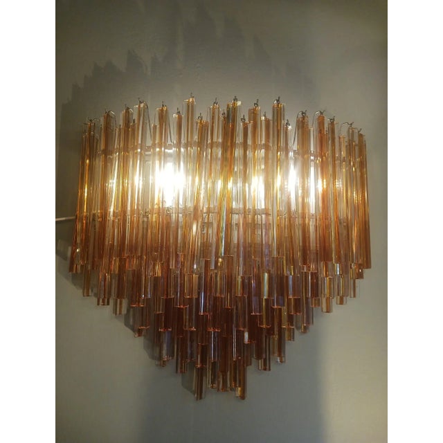 Glass Murano Orange Glass by Venini Wall Sconce, 1970s For Sale - Image 7 of 8