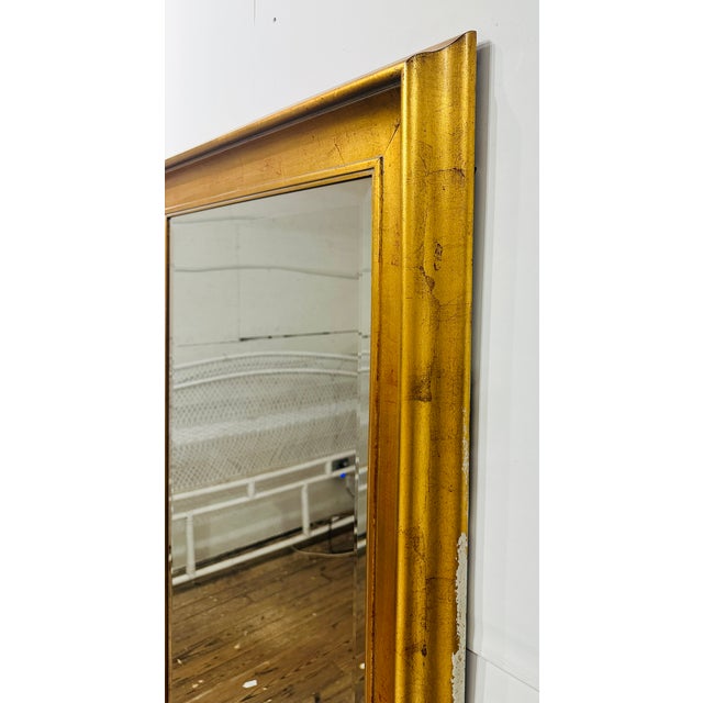 Late 20th Century Contemporary Gilded Beveled Wall Mirror For Sale - Image 5 of 7