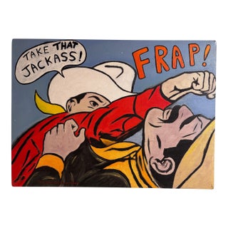 Don Edward Hamilton Pop Art Western Comic Painting, “Take That Jackass!” For Sale