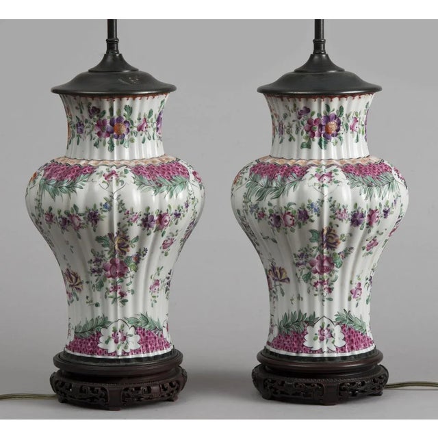 Late 19th Century Samson Vases Lamped, Circa 1880 - a Pair For Sale - Image 5 of 6