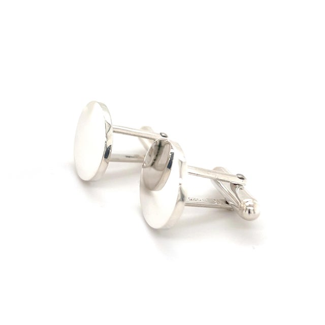 1990s Tiffany & Co Estate Sterling Silver Cufflinks 12 Grams, 2 pieces For Sale In New York - Image 6 of 11